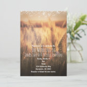 Wheat Rustic country Wedding Invitations Kaart (Staand voorkant)