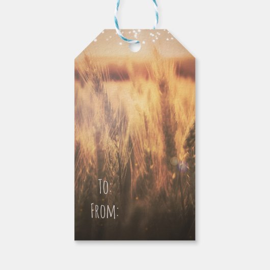 Wheat Rustic country Wedding Party Cadeaulabel (Achterkant)