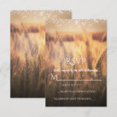 Wheat Rustic country Wedding RSVP Kaartje (Voorkant / Achterkant)