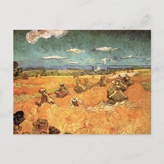 Wheat Stacks met Reaper van Vincent van Gogh Briefkaart (Voorkant)