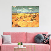 Wheat Stacks met Reaper van Vincent van Gogh Canvas Afdruk (Insitu (Woonkamer))
