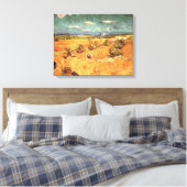 Wheat Stacks met Reaper van Vincent van Gogh Canvas Afdruk (Insitu (Slaapkamer))