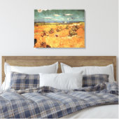 Wheat Stacks met Reaper van Vincent van Gogh Canvas Afdruk (Insitu (Slaapkamer))