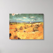 Wheat Stacks met Reaper van Vincent van Gogh Canvas Afdruk (Voorkant)