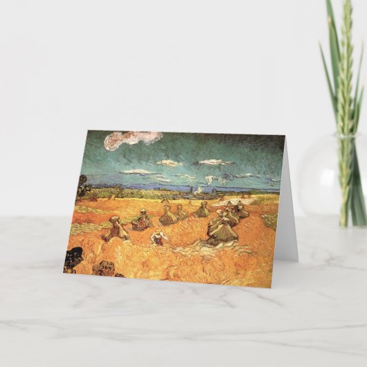 Wheat Stacks met Reaper van Vincent van Gogh Kaart (Voorkant)