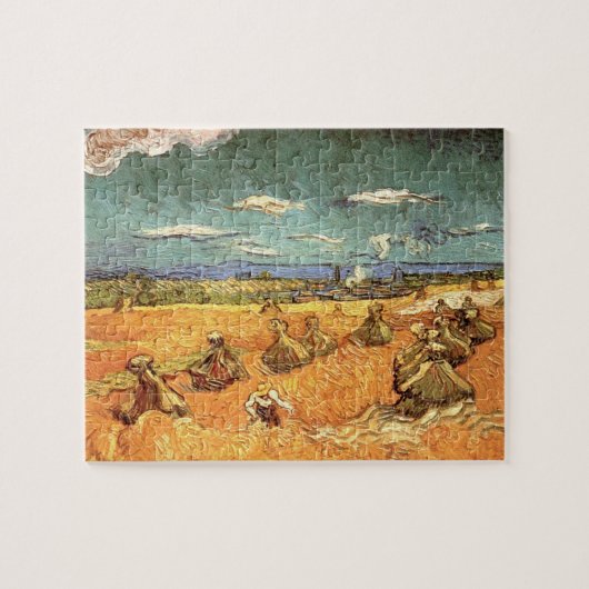 Wheat Stacks met Reaper van Vincent van Gogh Legpuzzel (Horizontaal)