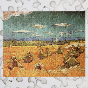 Wheat Stacks met Reaper van Vincent van Gogh Legpuzzel