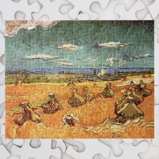 Wheat Stacks met Reaper van Vincent van Gogh Legpuzzel