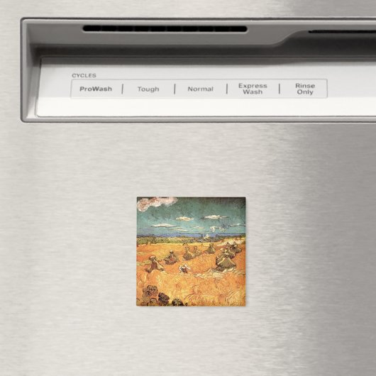 Wheat Stacks met Reaper van Vincent van Gogh Magneet (Insitu (Vaatwasser))