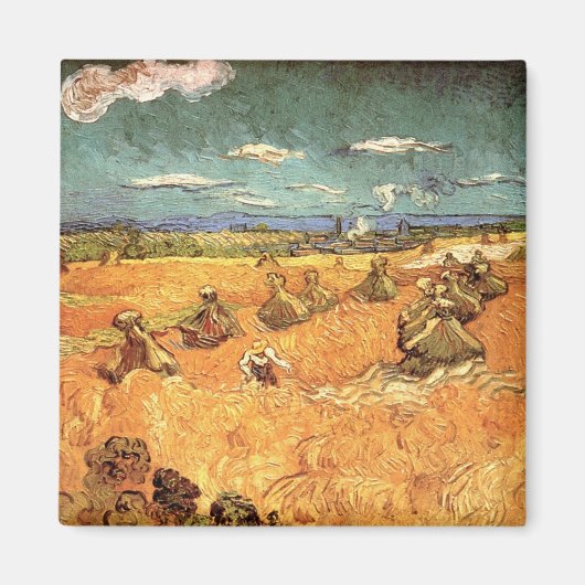 Wheat Stacks met Reaper van Vincent van Gogh Magneet (Voorkant)