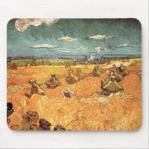 Wheat Stacks met Reaper van Vincent van Gogh Muismat