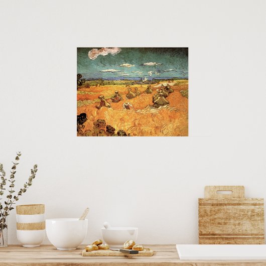 Wheat Stacks met Reaper van Vincent van Gogh Poster (Keuken)