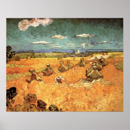 Wheat Stacks met Reaper van Vincent van Gogh Poster