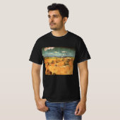 Wheat Stacks met Reaper van Vincent van Gogh T-shirt (Voorkant volledig)