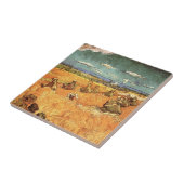 Wheat Stacks met Reaper van Vincent van Gogh Tegeltje (Zijkant)
