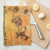 Wheat Stacks met Reaper van Vincent van Gogh Theedoek (Quarter Fold)