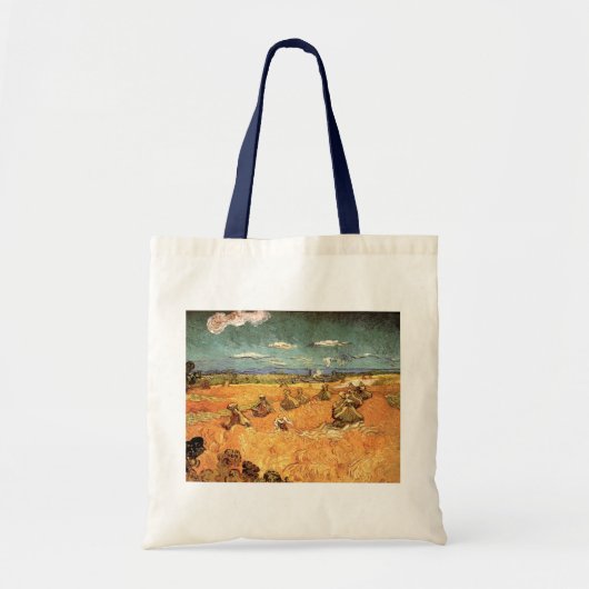 Wheat Stacks met Reaper van Vincent van Gogh Tote Bag (Voorkant)