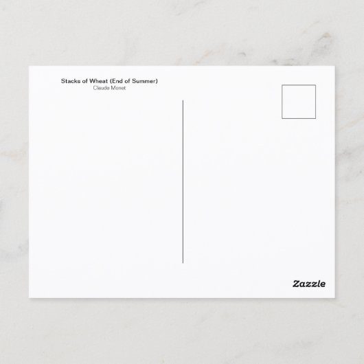 Wheat Stacks Summer Claude Monet Briefkaart (Achterkant)