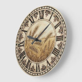 Wheat Wall Clock | Farmhouse Decor  Grote Klok (Hoek)