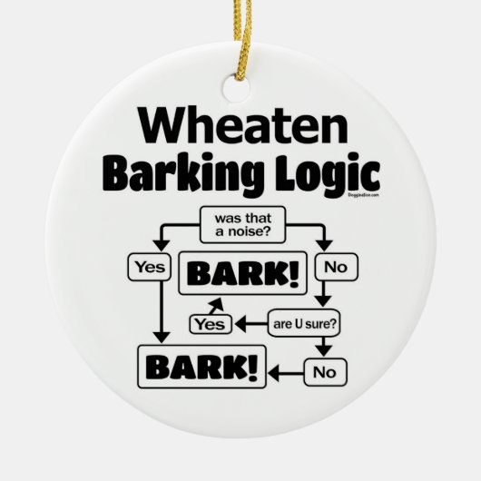 Wheaten Barking Logic Keramisch Ornament (Voorkant)