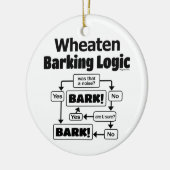 Wheaten Barking Logic Keramisch Ornament (Links)