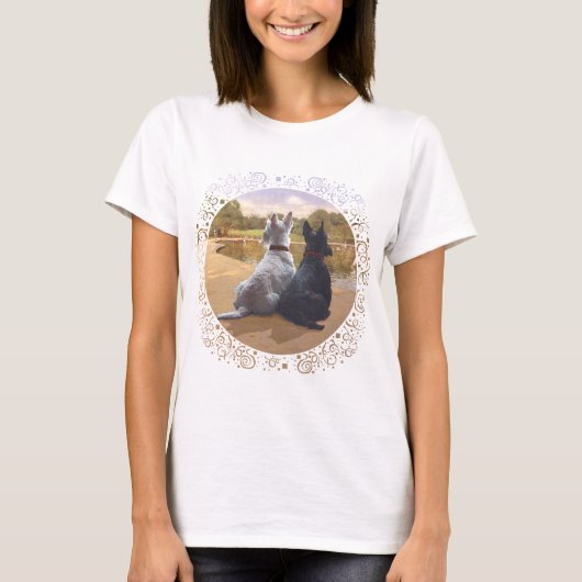 Wheaten & Black Schotse Terriërs T-shirt (Voorkant)