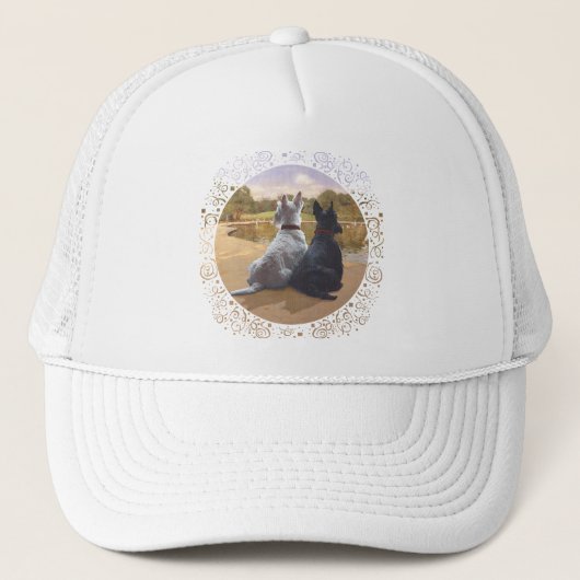 Wheaten & Black Schotse Terriërs Trucker Pet (Voorkant)