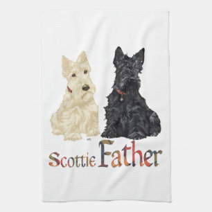 Wheaten & Black Schotse Terriërs Vader Theedoek