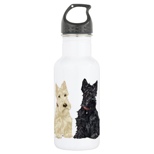 Wheaten & Black Schotse Terriërs Waterfles (Voorkant)