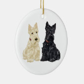 Wheaten & Black Scottie Dog Ornament (Rechts)