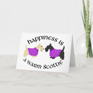 Wheaten & Black Scottie Geluk Feestdagen Kaart