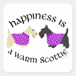 Wheaten & Black Scottie Geluk Vierkante Sticker