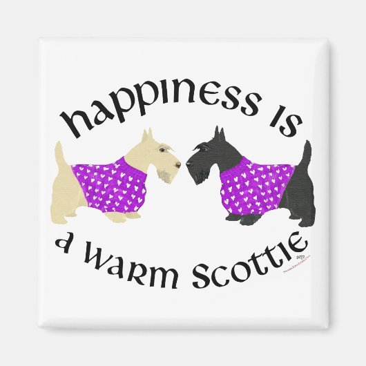 Wheaten & Black Scottie Happiness Magneet (Voorkant)