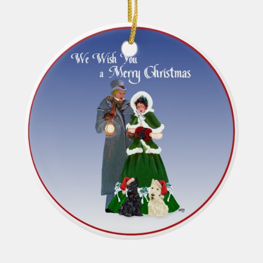Wheaten & Black Scottie Honden Ornament (Voorkant)