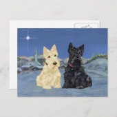 Wheaten Black Scotties Kerstmis Feestdagenkaart (Voorkant / Achterkant)