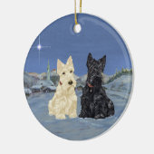 Wheaten Black Scotties Kerstmis Keramisch Ornament (Links)