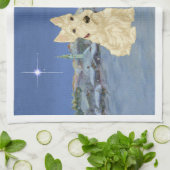 Wheaten Black Scotties Kerstmis Theedoek (Gevouwen)