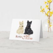 Wheaten & Black Scotties Moederdag Kaart (Gele Bloem)