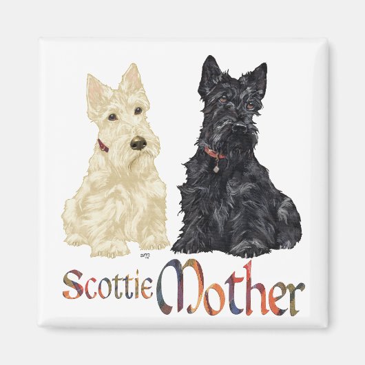 Wheaten & Black Scotties Moederdag Magneet (Voorkant)