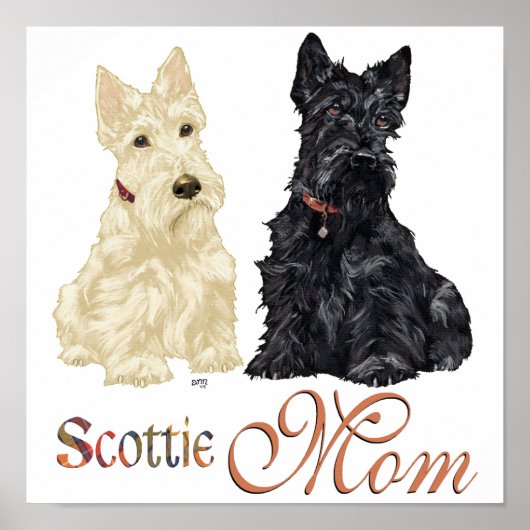 Wheaten & Black Scotties Moederdag Poster (Voorkant)