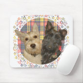 Wheaten & Black Scotties op Tartan Muismat (Met muis)