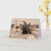 Wheaten & Black Scotties Rennen Kaart (Gele Bloem)