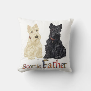 Wheaten & Black Scottish Terriers Father Kussen