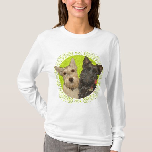 Wheaten & Black Scottish Terriers T-shirt (Voorkant)