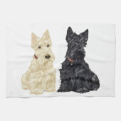 Wheaten & Black Scottish Terriers Theedoek (Horizontaal)