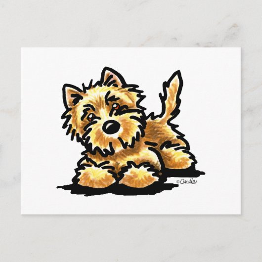 Wheaten Cairn Terrier Art Briefkaart (Voorkant)