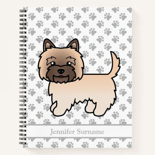 Wheaten Cairn Terrier Cartoon Dog & Custom Text Notitieboek (Voorkant)
