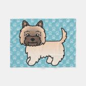 Wheaten Cairn Terrier Cartoon Hond Fleece Deken (Voorkant (Horizontaal))
