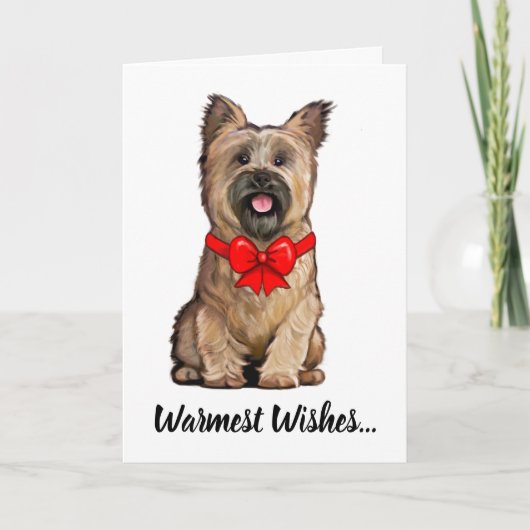 Wheaten Cairn Terrier met een kerstboog Kaart (Voorkant)