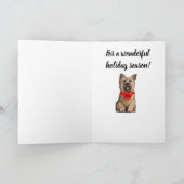 Wheaten Cairn Terrier met een kerstboog Kaart (Binnen)